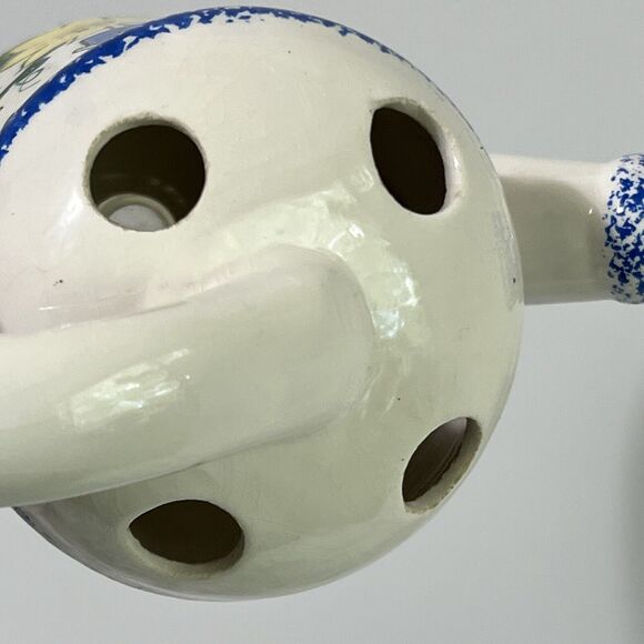 Vintage 80's Sculptural Watering Can Ceramic Flower Frog Propagation Station - Picture 13 of 13